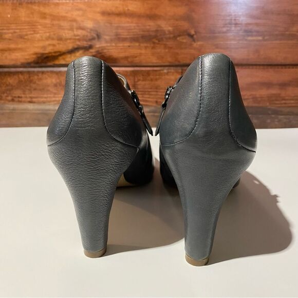 ECCO Nephi Pump Leather Side Zip Ankle Booties In Gray Women's Size 41/9.5 - Picture 9 of 16